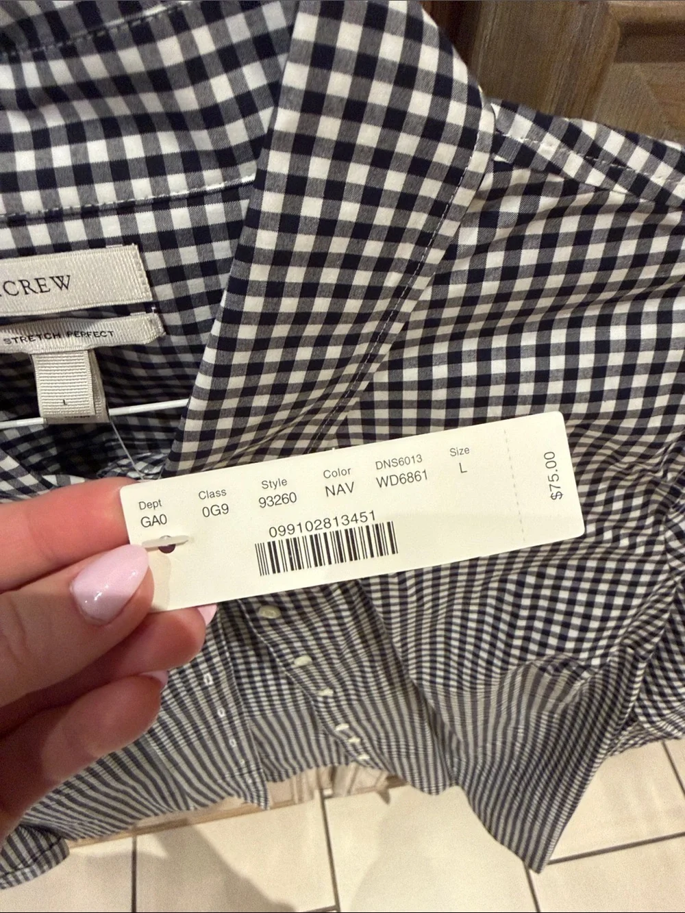 J Crew Stretch Perfect black/White Striped Button Down Shirt